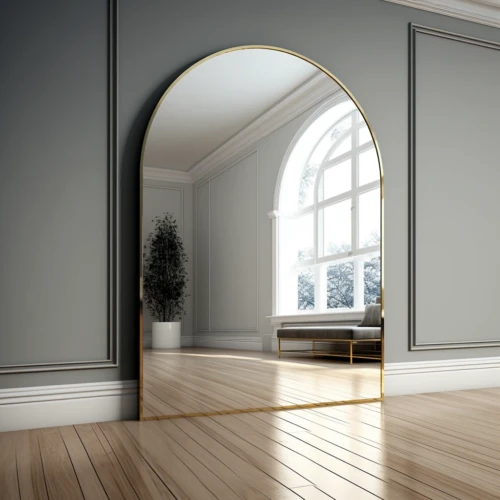 Grand Arcadian — lustro portalowe w złotej ramie 160x80 cm