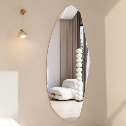Lustro Aurora – Nieregularne Lustro Bez Ramy 11 lustro niestandardowe, lustro nieregularny kształt, lustra na wymiar, niestandardowe lustra dekoracyjne, lustra o nieregularnych kształtach, lustra designerskie, personalizowane lustra, lustra na zamówienie, unikatowe lustra, lustra artystyczne, lustra custom made, lustra niestandardowe Wrocław.
