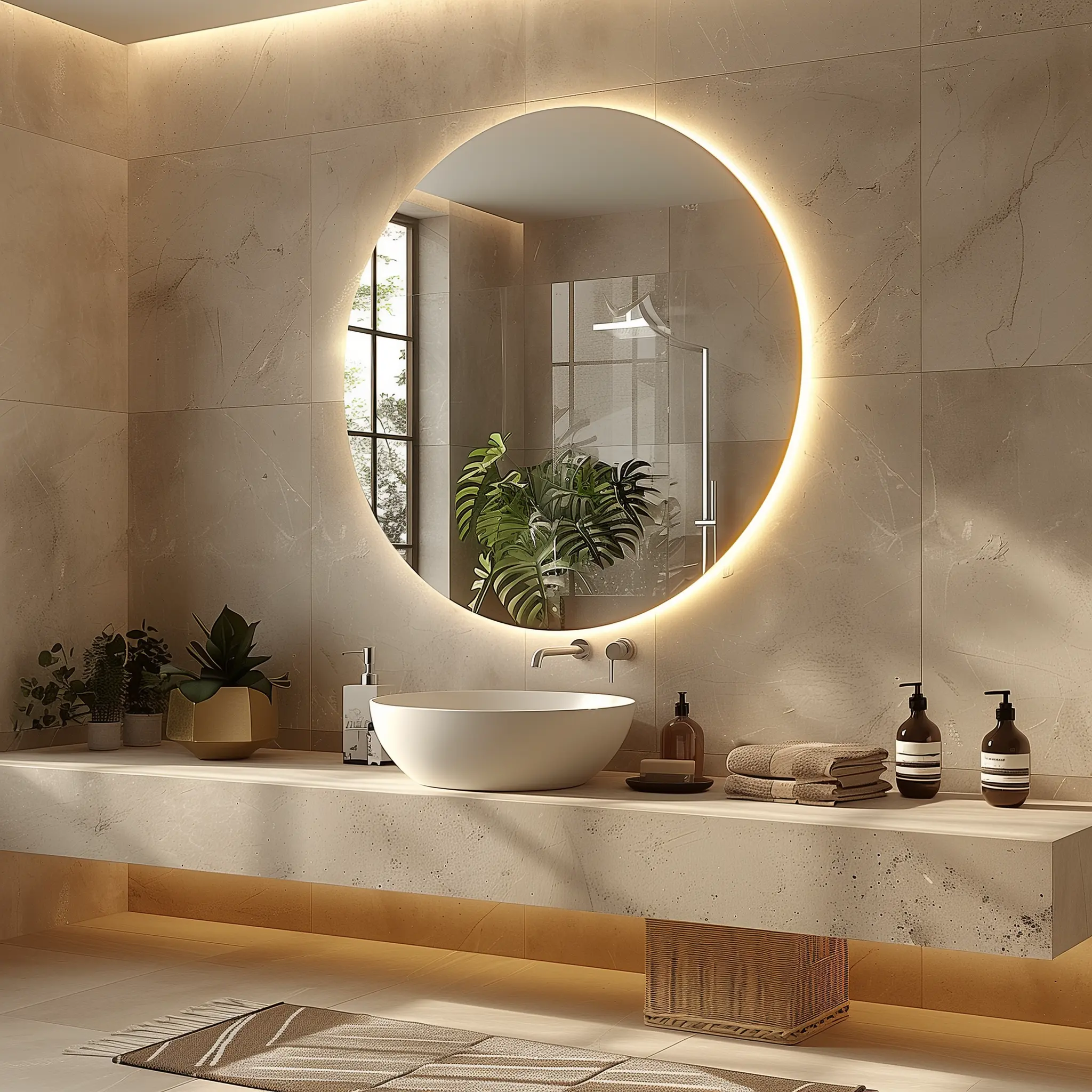 Lumino Circle – Okrągłe Lustro Optiwhite z Podświetleniem LED 6 Lumino Circle – Okrągłe Lustro Optiwhite z Podświetleniem LED - White - Detail 1