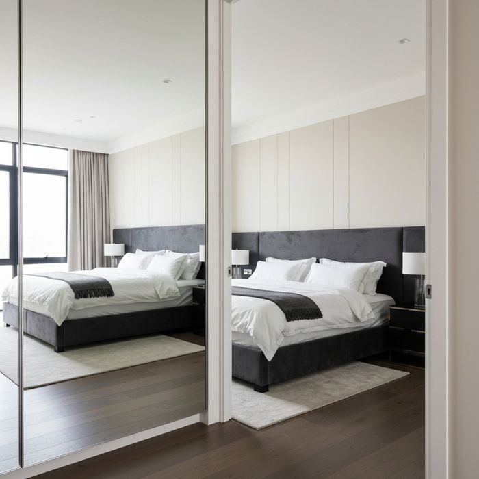 Full-length mirror luxury bedroom floor to ceiling