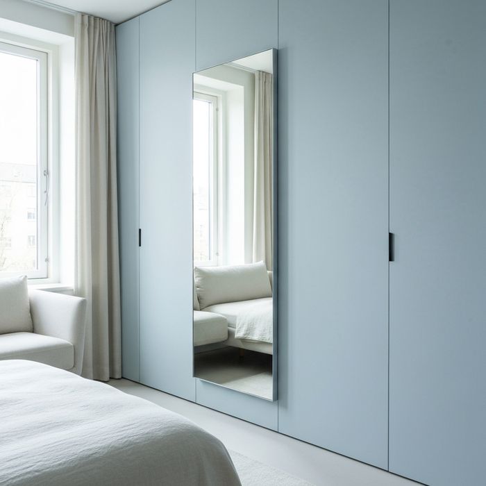 Modern Scandinavian full-length mirror contemporary bedroom