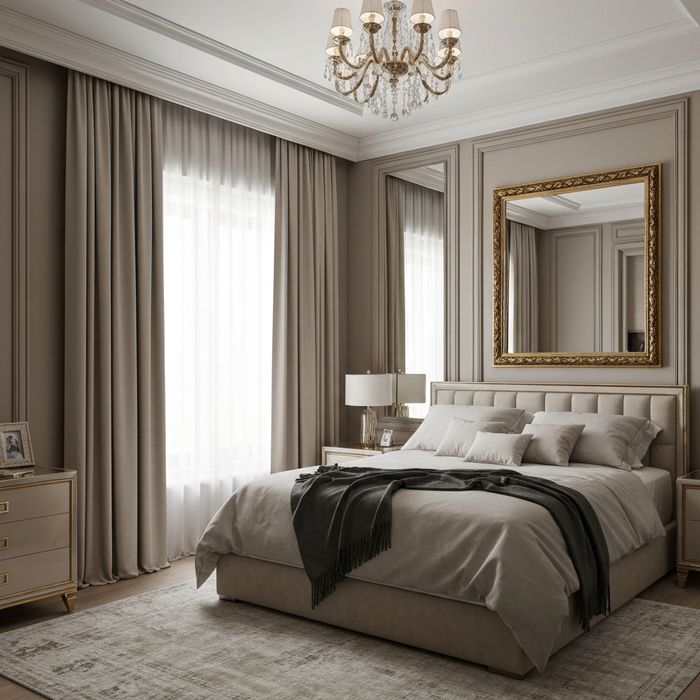 Optiwhite art deco luxury bedroom