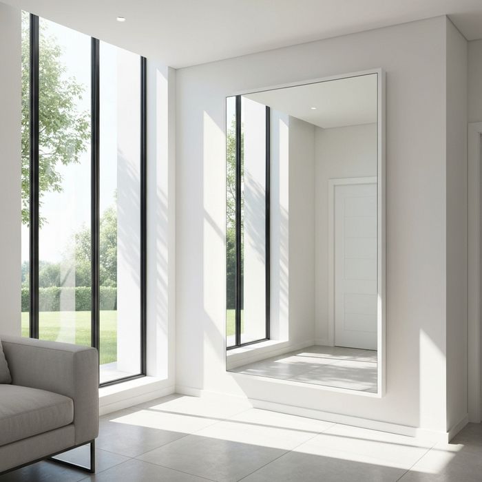 Modern mirror entrance hallway foyer natural light